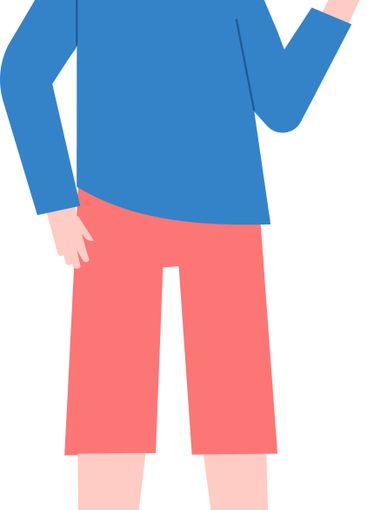 Full length illustration of a friendly young man with...