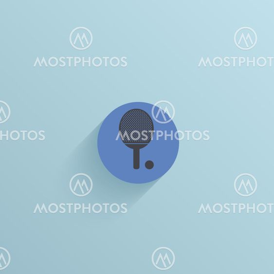 Vector flat circle icon on blue background. Eps10
