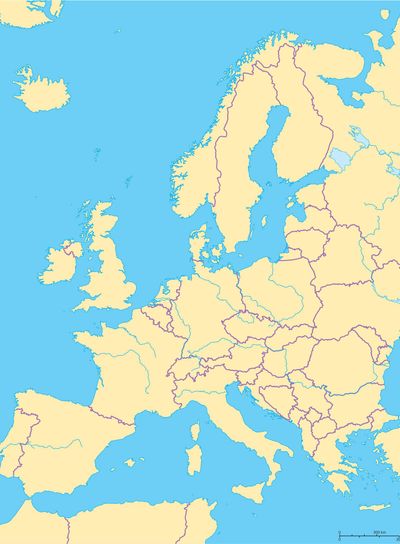 Europe Political Map And Surrounding Region