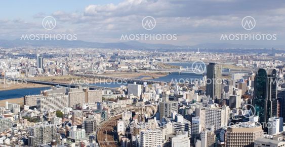 Panorama view of Osaka and Toyonaka