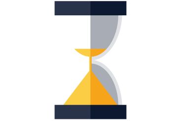 Hourglass with Yellow Sand Representing Time and...