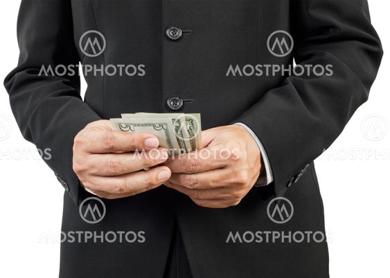 business man giving money