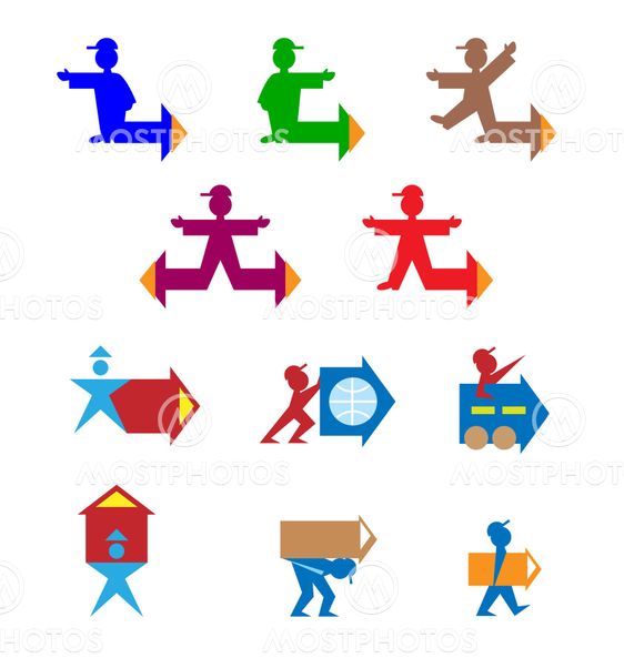 arrows with men