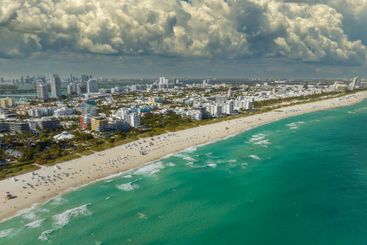 American travel destination. Southern seashore of Miami...