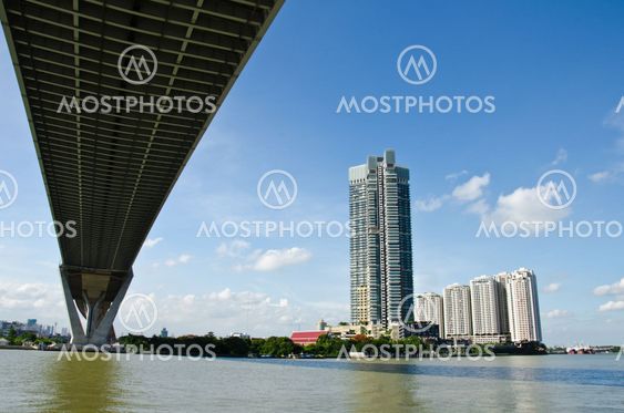 Buildings and bridge