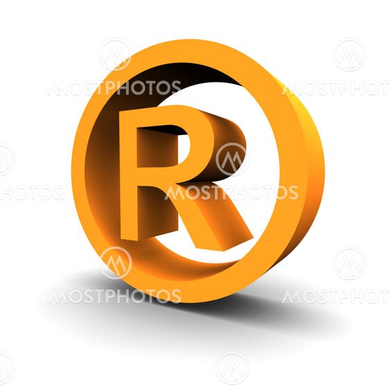 Trademark symbol 3d rendered image