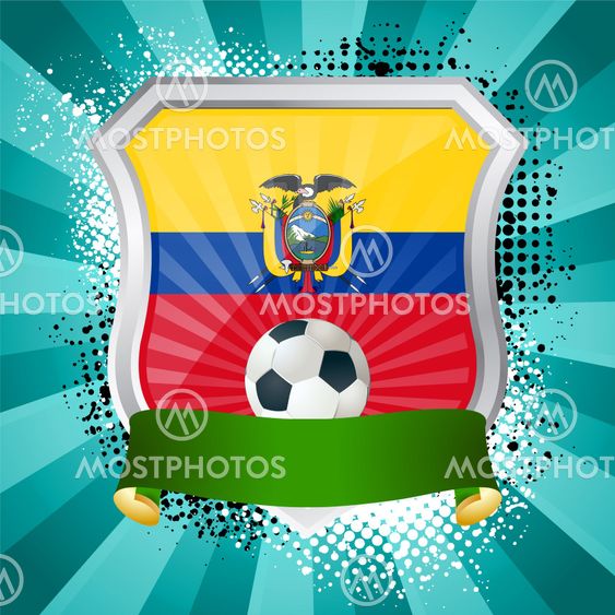 Shield with flag of Ecuador