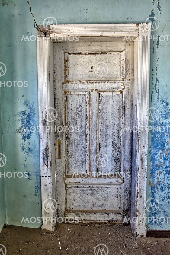 door of an old house in kolmanskop's ghost town namibia africa
