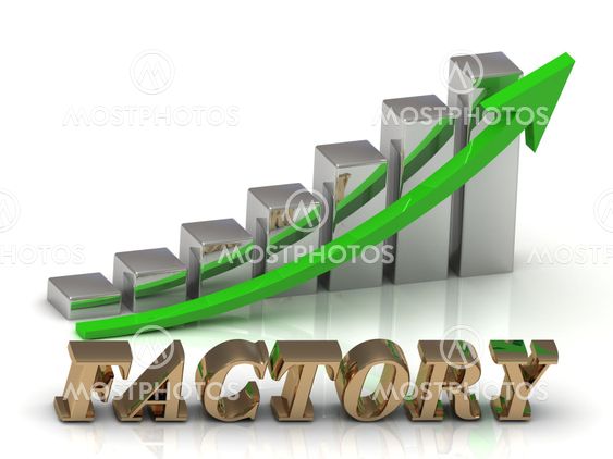 FACTORY- inscription of gold letters and Graphic growth