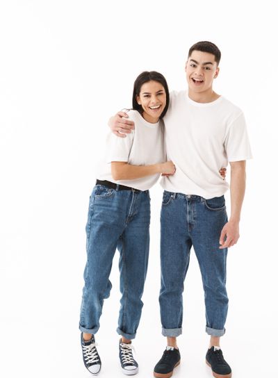 Full length portrait of a young attractive couple