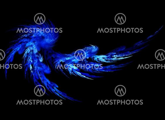 Blue abstract feather