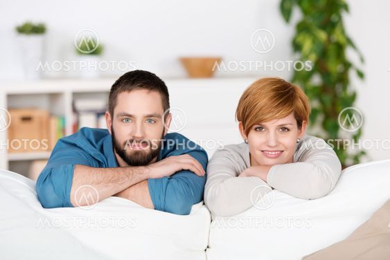 Young Couple On Sofa