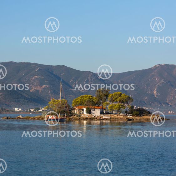 Small island in the Saronic Gulf, Greece.