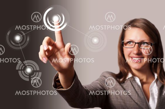 Touching button social network future interface