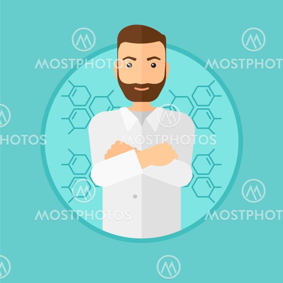 Male laboratory assistant.