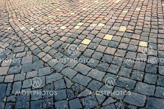 Vintage look at cobblestone sidewalk 6