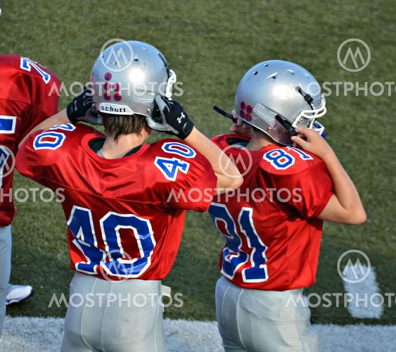 Football Players Getting Ready