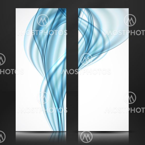 Abstract Blue Wavy Background.