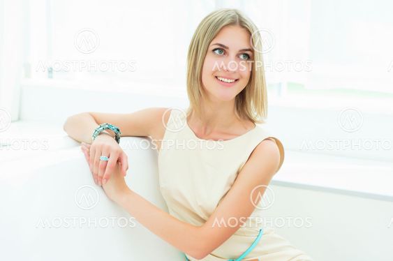 portrait of a beautiful woman in the cafe