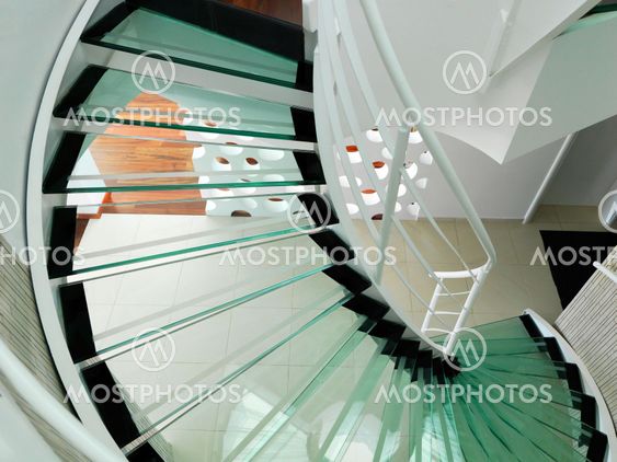 modern glass spiral staircase