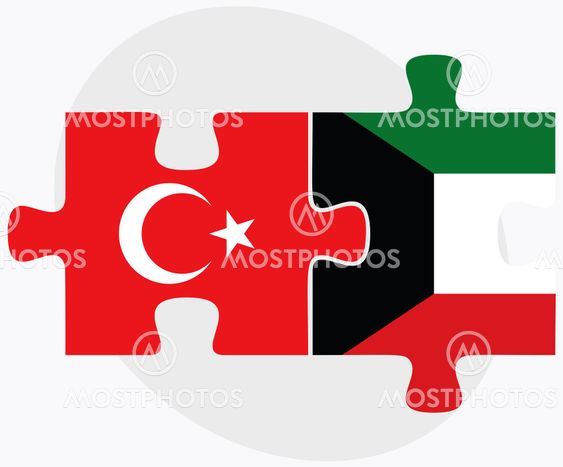 Turkey and Kuwait Flags