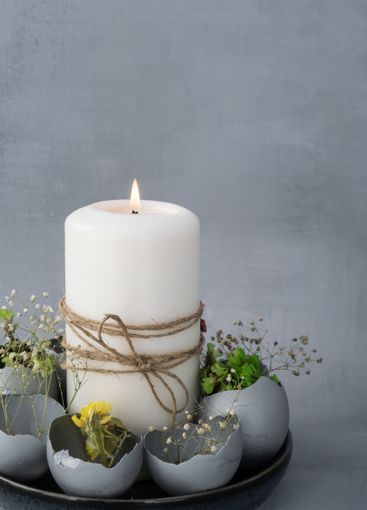 Self made egg shell with candle handmade decoration for...