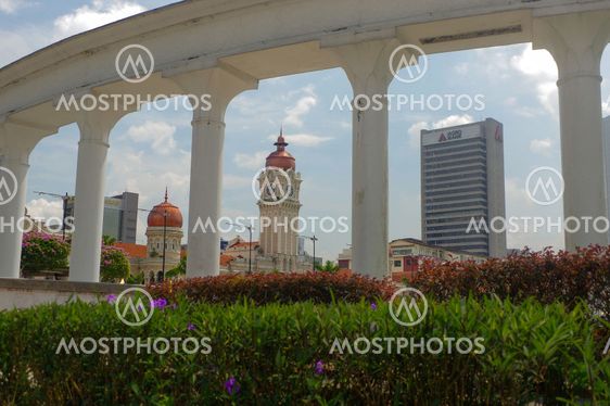 KUALA LUMPUR, MALAYSIA - November 16. 2016: Clock tower of Sultan Abdul Samad building near Merdeka Square
