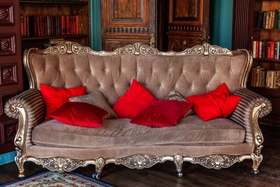 Luxury classic interior of home library. Sitting room...