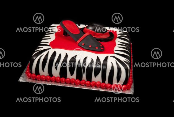Hat and Shoe on Zebra-print Cake