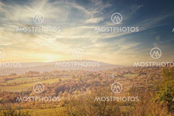 Rolling landscape during autumn