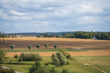 Farm landscape in Skåne Sweden during late summer