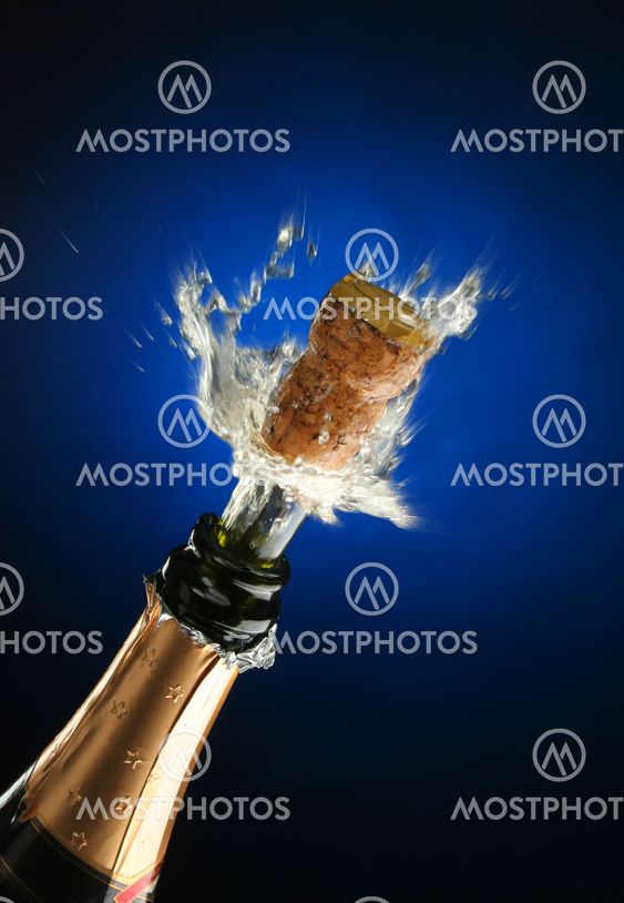 Champagne bottle ready for celebration