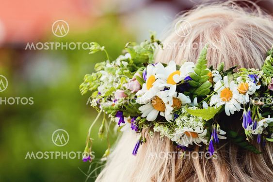 Girl with flowers in her hair