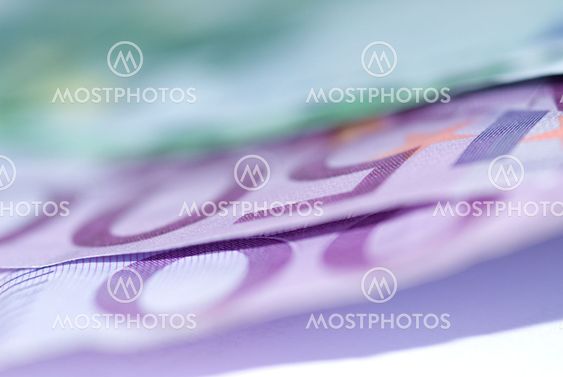 Close up of euro bills