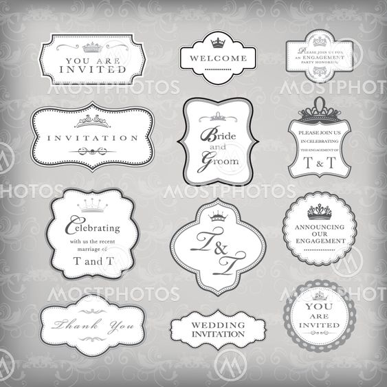 Set of vector vintage frames