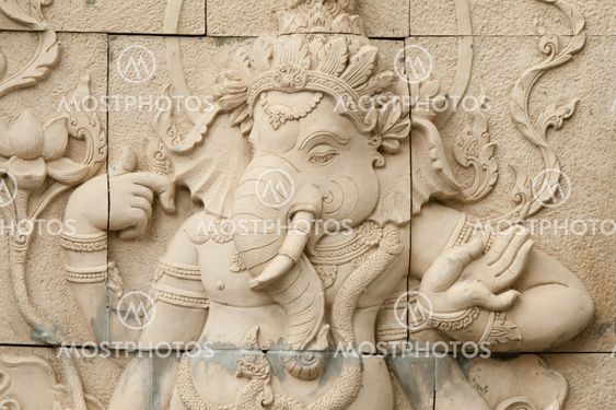 native molding art on wall in thai style