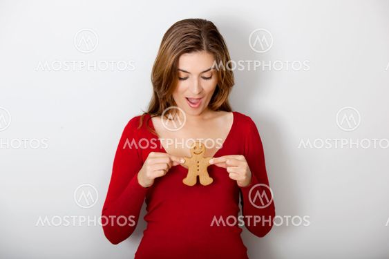 Woman with a Gingerbread cookie