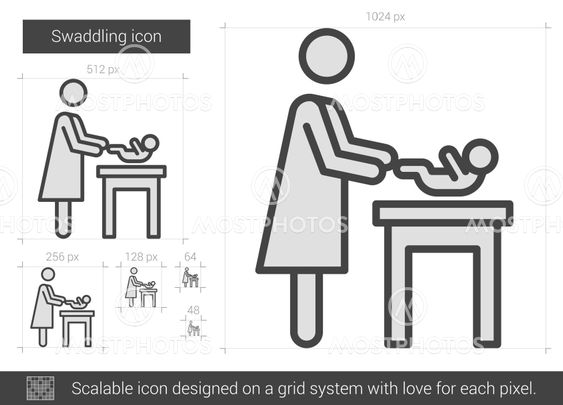 Swaddling line icon.