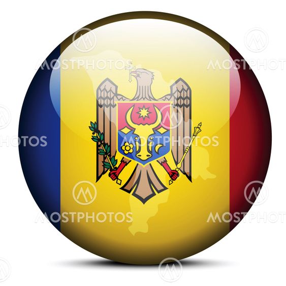 Map on flag button of Republic Moldova