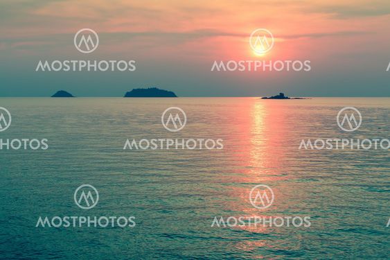 Tropical coast during an amazing sunset.