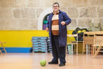 Briviesca, Spain - November 7, 2018: People with special...