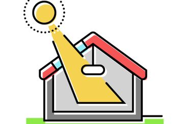 daylight harvesting green building color icon vector...