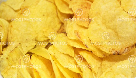 potato chips isolated on white background