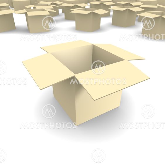 Empty cardboard box 3d rendered image