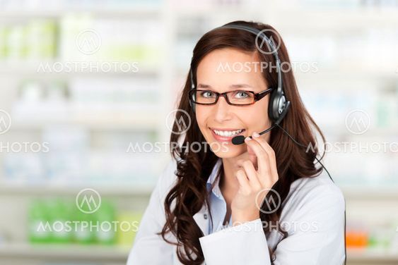 Pharmacist with headset