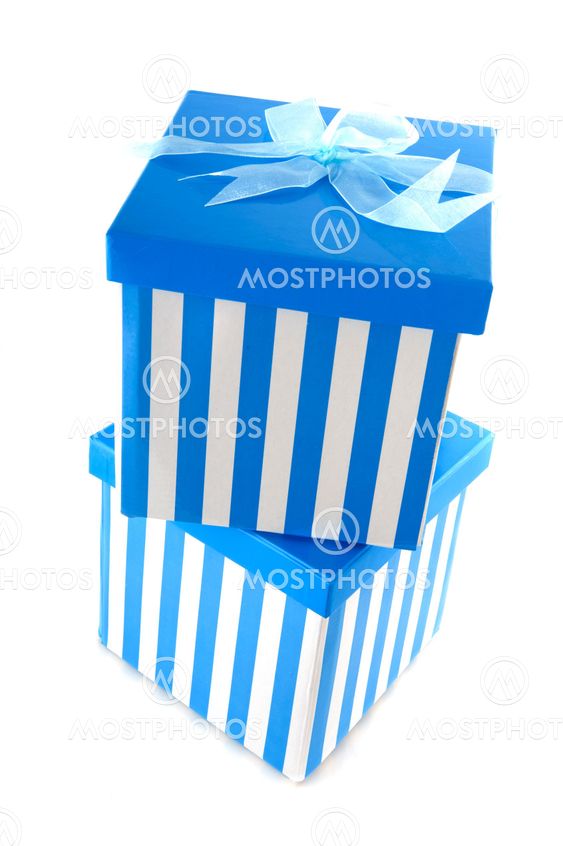 Blue striped presents