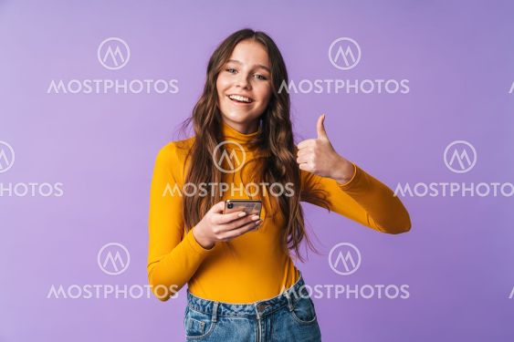 Image of young beautiful woman smiling and holding...