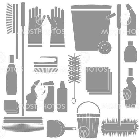 Cleaning Tools silhouettes