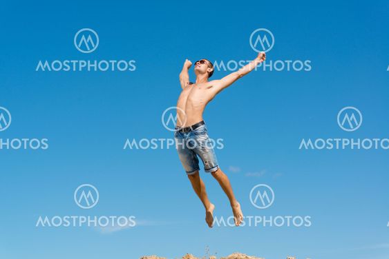young man jumping