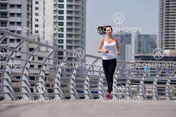 woman jogging at morning